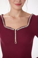 فستان استرتش مع اكسسوار