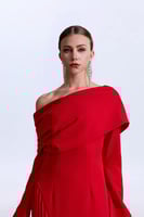 فستان كريب مع بليسيه