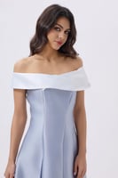 فستان ميدي أزرق فاتح أنيق