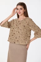 بلوزة توييد مع ترتر