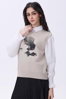 بلوزة طبقتين بطبعة وردة