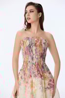 فستان اورغنزا بنقشة الوان