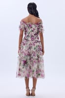 فستان تول بطبعة الورد