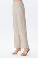 بنطلون بيج واسع بخصر مطاطي