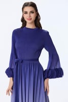 فستان شيفون مع هدب