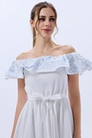 فستان قطن بكشكش