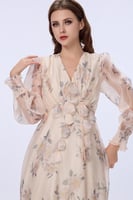 فستان اورغنزا بنقشة الورد