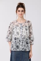 بلوزة شيفون شفاف اوف وايت