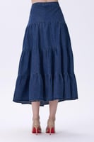 تنورة جينز بطبقات واسعة