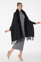 شال صوف مع فرو