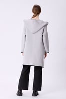 كارديغان رصاصي فاتح بقبعة وجيوب