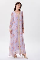 جلابية شيفون بكلف ذهبية