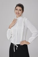 بلوزة شيفون بكشكش