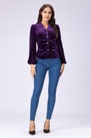 بلوزة مخمل بنفسجي