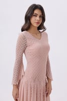 فستان سهرة وردي