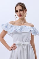 فستان قطن بكشكش