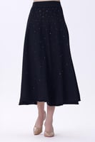 تنورة اسود شتوي اضافات لامعة