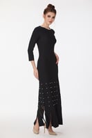 فستان استريتش مزخرف باللؤلؤ