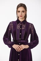 فستان دانتيل مخمل مع اكسسوار