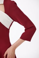 فستان كريب احمر