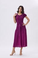 فستان ميدي بنفسجي أنيق