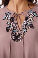 جلابية كريب مع ترتر