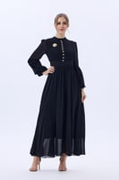 فستان شيفون بثنيات محددة