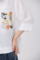 بلوزة كريب مع جيب