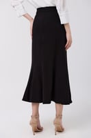 تنورة كريب اسود ميدي