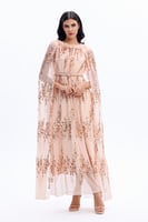 فستان سهرة تل مزين بالترتر