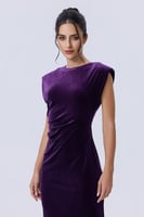 فستان مخمل موف