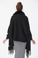 شال صوف مع فرو