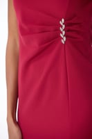 فستان كريب احمر