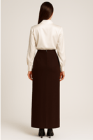 تنورة كريب بني مكسي بفتحه