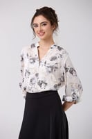 بلوزة ساتان اوف وايت