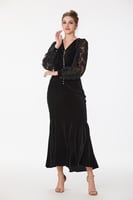 فستان مخمل و دانتيل