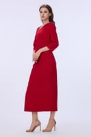 فستان كريب احمر