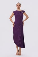 فستان بجانب بليسيه بنفسجي