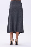 تنورة شتوي رمادي بأزرار جانبية