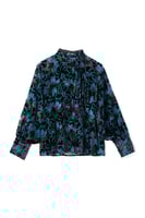 بلوزة مخمل أزرق