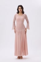 فستان سهرة وردي