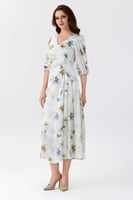 فستان ستان بنقشة الورد