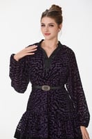 فستان طبع مخمل بطبقات