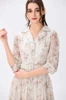 فستان أورغنزا بتطريز الزهور