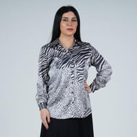 بلوزة ستان بنقشة النّمري