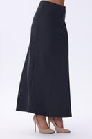 تنورة رمادي شتوي بقصة انسيابية