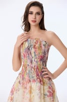 فستان اورغنزا بنقشة الوان