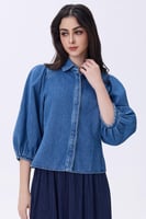 بلوزة ازرق جينز