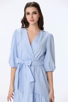 فستان قطن مقلم