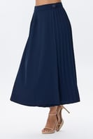 تنورة كحلي ميدي بلسية جانبي